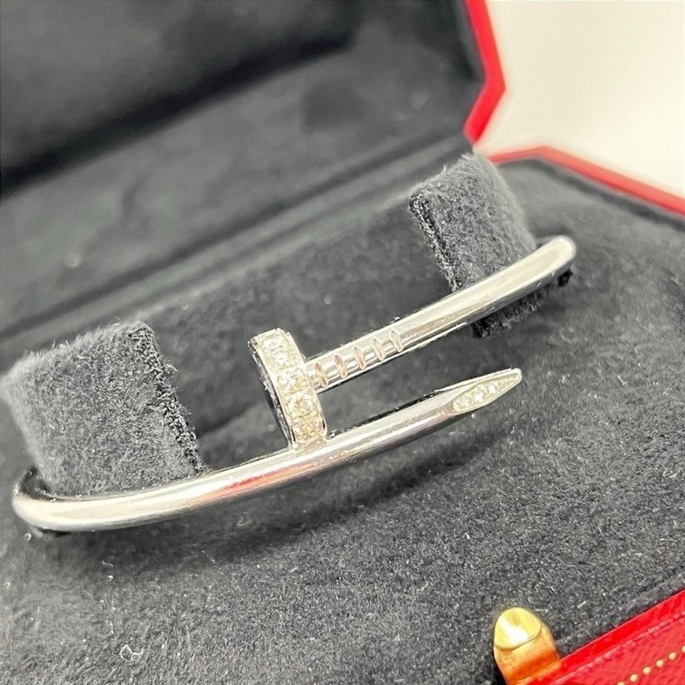 Cartier Juste un Clou Bracelet White Gold Diamonds Nail Bangle B6048717 Box - Picture 3 of 5